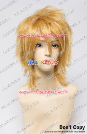 Panty & Stocking With Garterbelt Cosplay Wig 30CM Boy Version Golden Yellow Universal Layered Short