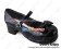 Princess Lolita Shoes Black Matte Single Strap Lace Bow Chunky