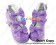 Mirror Purple Three Bows Ruffle Chunky Princess Lolita Shoes