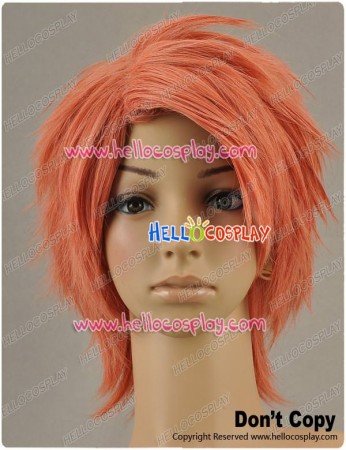 Orange Pink Short Wig Layered Cosplay Wig