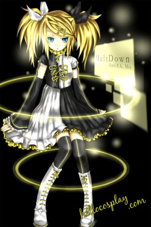 Vocaloid Cosplay Hard-R.K.Mix Kagamine Rin Meltdown Costume