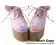 Punk Lolita Shoes Pink White Cross Angel Wings High Platform Shoelace