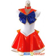 Sailor Moon Sailor Mars Cosplay Costume Leather Dress