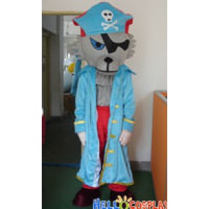 Cartoon Wolf Pirate Mascot Costume