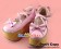 Pink Scalloped Trim Crossing Straps Platform Sweet Lolita Shoes