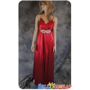 Party Cosplay Red Long Ball Gown Formal Dress Costume