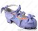 Princess Lolita Shoes Sweet Purple Matte Chunky Ankle Straps Ruffle Lace Bows