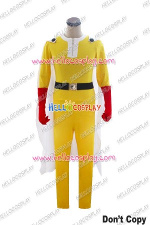 One Punch Man Saitama Hage Manto Cosplay Costume Jumpsuit