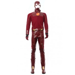 The Flash Barry Allen Cosplay Costume Red Leather Uniform Upgraded Version