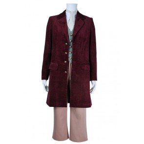 The Hobbit Cosplay Bilbo Baggins Costume Dark Red Suit