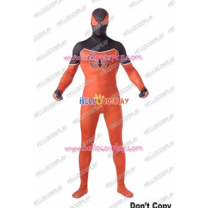 Spider Man Peter Parker Cosplay Costume Jumpsuit Orange