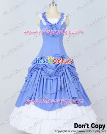 Southern Belle Ball Gown Blue White Wedding Lolita Dress