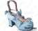 Princess Lolita Shoes Blue Matte Chunky Crossing Straps Ruffle Bows