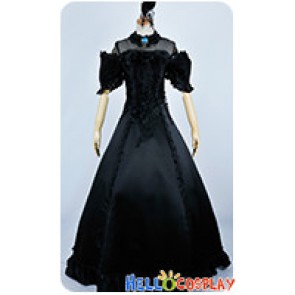 Vocaloid 2 Cosplay Miku Secret Black Oath Long Dress Costume