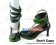 Black Green Crisscross Ankle Strap Princess Lolita Heels Shoes