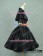 Gothic Lolita Cosplay Victorian Cape Reenactment Steampunk Stage Black Dress Costume