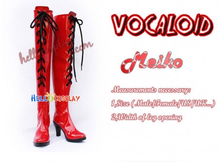 Vocaloid 2 Cosplay Meiko Red Long Boots
