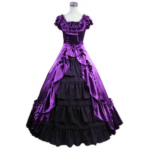 Renaissance Gothic Reenactment Dress Ball Gown Purple Dress