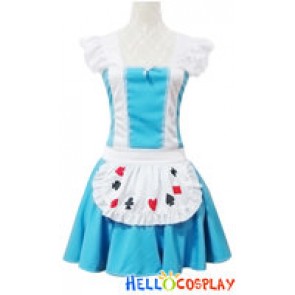 Angel Feather Cosplay Blue Maid Dress Costume