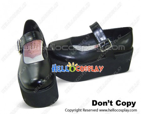 Black NaNa Strap Platform Punk Lolita Shoes