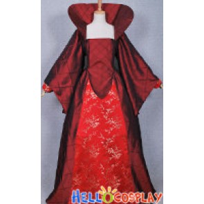 Historical Retro Dress Costume Vintage Red Ball Gown