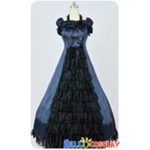 Southern Belle Civil War Lolita Ball Gown Blue Black Lolita Dress