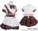 Sweet Red Lattice Bow Knot Cosplay Maid Dress Costume