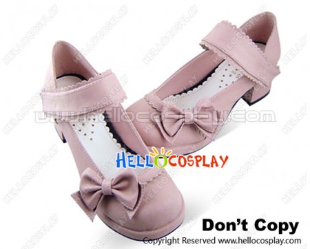 Attractive Pink 2'' High Heel Platform PU Womens Lolita Shoes