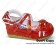 Red White Heart Shaped Buckles Platform Princess Lolita Shoes