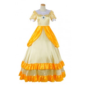 Super Mario Bros Cosplay Princess Daisy Dress Costume