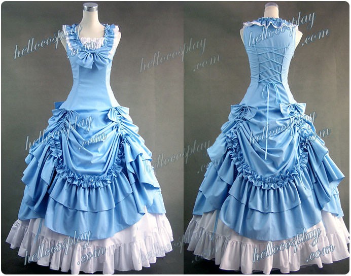 Southern Belle Lolita Ball Gown Prom Dress Skirt Blue Dress