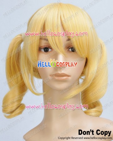 Puella Magi Madoka Magica Cosplay Mami Tomoe Gold Curl Ponytail Wig