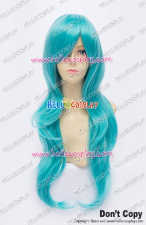 Sailor Moon Cosplay Michiru Kaioh Wig Sailor Neptune Curly Long Blue Green