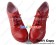Gothic Lolita Shoes Wine Red Lace Up Scalloped Chunky