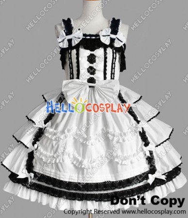 Sweet Lolita Gothic Punk Gorgeous Ruffle White Dress