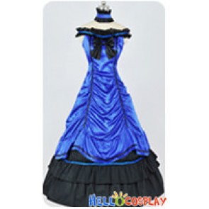 Southern Belle Ball Gown Wedding Blue Black Lolita Dress