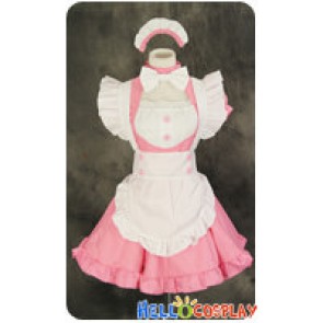 Maid Cosplay Pink White Dress Sweet Costume