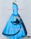 Marie Antoinette Victorian Cyan Bright Blue Satin Wedding Ball Lolita Dress