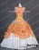 Victorian Southern Belle Ball Gown Reenactment Orange Floral Lolita Dress Costume