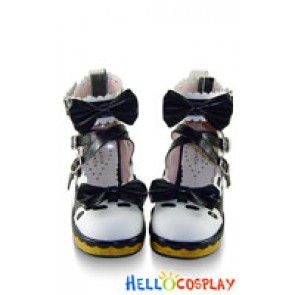 Black And White ViVi Bows Platform Sweet Lolita Shoes