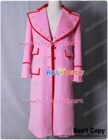 Doctor Dr Time Lady Romana Pink Trench Coat Cashmere Costume