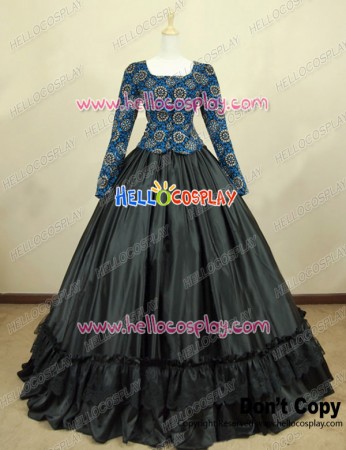 Civil War Victorian Corduroy Gown Reenactment Halloween Lolita Dress Costume