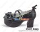 Matte Black Flank Detachable Bow Chunky Princess Lolita Shoes