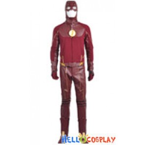 The Flash Barry Allen Cosplay Costume Red Leather Uniform New Version