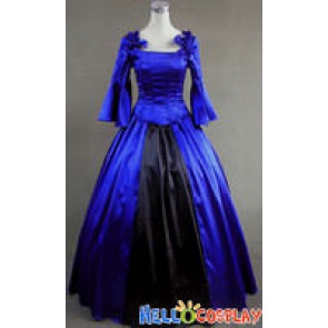 Colonial Lolita Ball Gown Prom Blue Wedding Dress