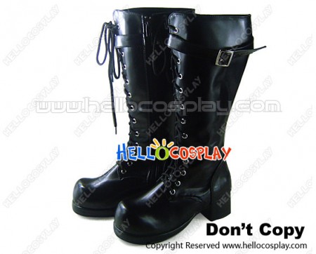 Matte Black Lace Chunky Classical Lolita Boots