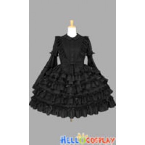 Gothic Lolita Punk Princess Sleeves Gorgeous Black Dress