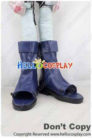 Naruto Cosplay Shoes Pleather Boots Blue