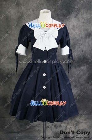 Gothic Lolita Navy Sailor Dress Cosplay Costume
