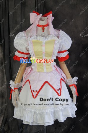 Puella Magi Madoka Magica Cosplay Madoka Kaname Pink Uniform Costume